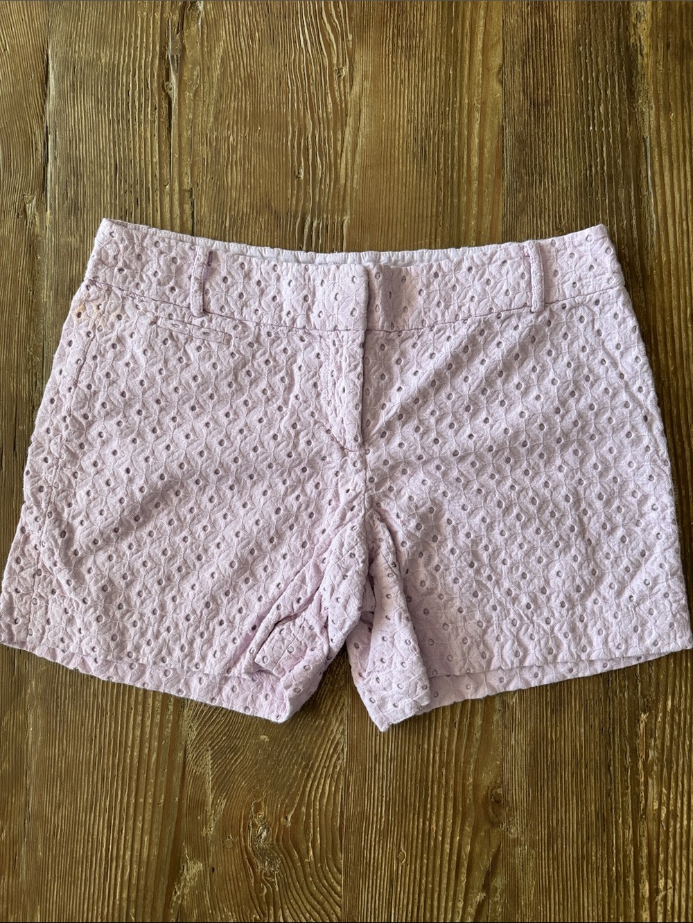LOFT Lilac Eyelet High-Rise Shorts